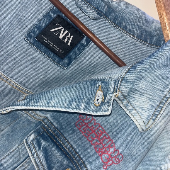 Zara graphic Jean jacket - Picture 3 of 4